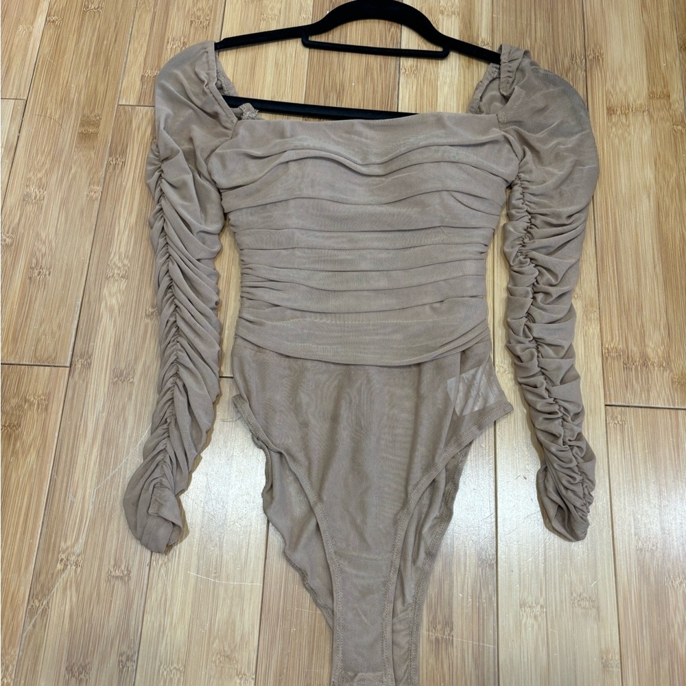 Princess Polly Tan Ruched Bodysuit